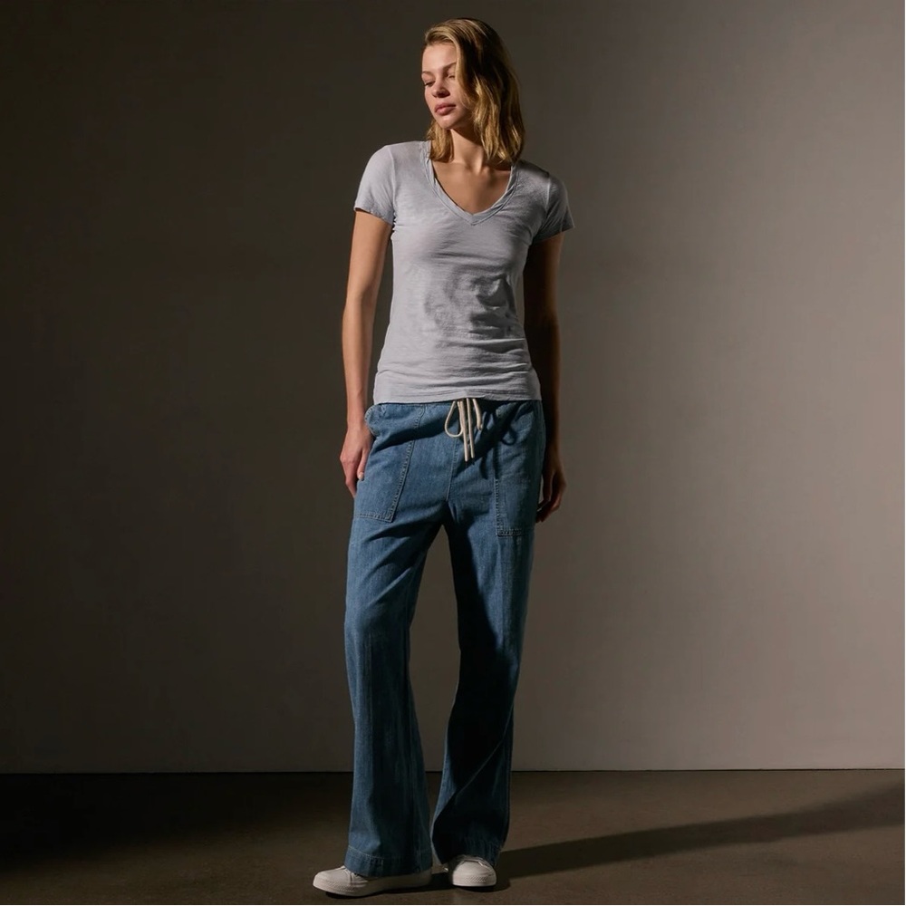 James Perse Casual V Neck Grey T-shirt Top size Large
